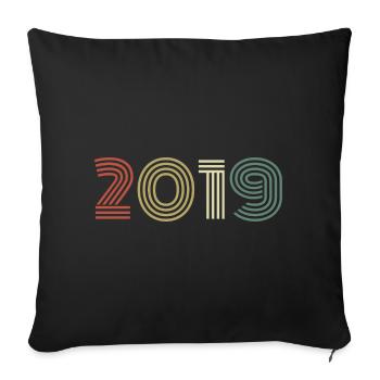 2019 Anniversaire Millésime 2019 Cadeau 2019 - Housse de coussin décorative 45 x 45 cm - noir - Devant