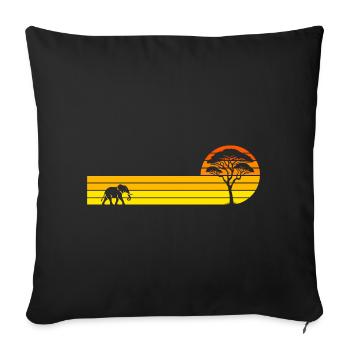 African sunset - Sofa pillowcase 17,3'' x 17,3'' (45 x 45 cm) - black - Front