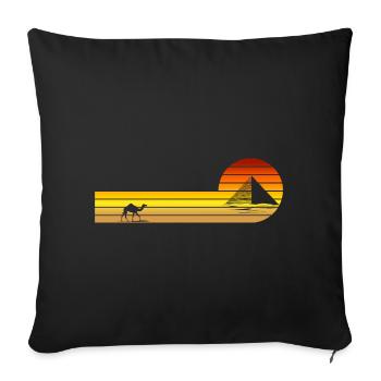 Coucher de soleil en Égypte - Housse de coussin décorative 45 x 45 cm - noir - Devant