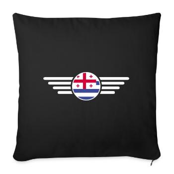 J’aime l’Adjara, T-shirt design de style élégance - Housse de coussin décorative 45 x 45 cm - noir - Devant