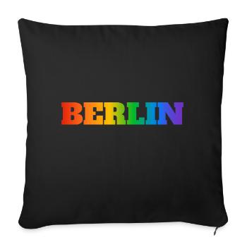 Berlin Rainbow Text - Sofa pillowcase 17,3'' x 17,3'' (45 x 45 cm) - black - Front