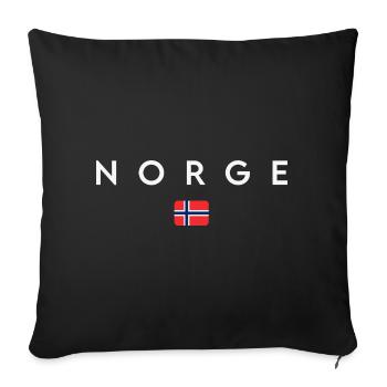 Drapeau norvégien, fierté norvégienne - Housse de coussin décorative 45 x 45 cm - noir - Devant