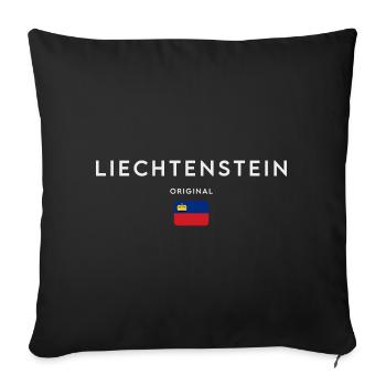 Flag of Liechtenstein - Sofa pillowcase 17,3'' x 17,3'' (45 x 45 cm) - black - Front