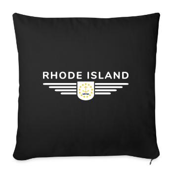 T-shirt Rhode Island Fan – Élégant et unique - Housse de coussin décorative 45 x 45 cm - noir - Devant