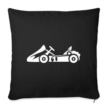 gokart racing - symbol racer - Sofa pillowcase 17,3'' x 17,3'' (45 x 45 cm) - black - Front