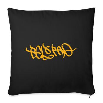 Belgrade Street Art Golden - Sofa pillowcase 17,3'' x 17,3'' (45 x 45 cm) - black - Front