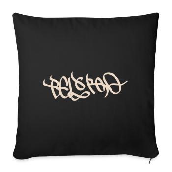 Graffiti abstrait avec une touche de Belgrade - Housse de coussin décorative 45 x 45 cm - noir - Devant