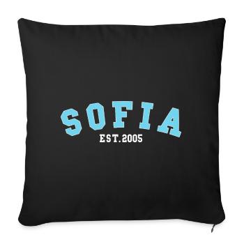 Sofia_Est_2005 - Sofa pillowcase 17,3'' x 17,3'' (45 x 45 cm) - black - Front