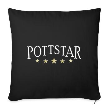 Pottstar, star from the Ruhr area or at the cooking pot - Sofa pillowcase 17,3'' x 17,3'' (45 x 45 cm) - black - Front