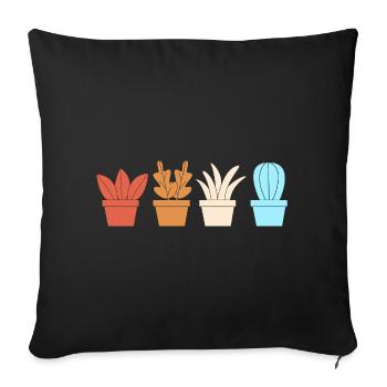 Cactus Plant Cacti - Sofa pillowcase 17,3'' x 17,3'' (45 x 45 cm) - black - Front