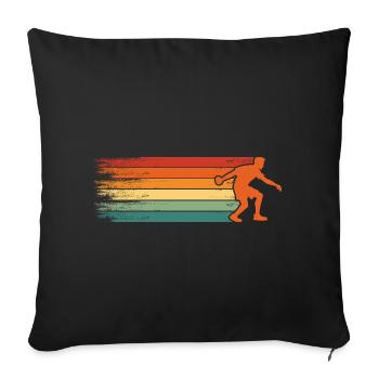 Boule rétro Pétanque Boule Joueur de Boule - Housse de coussin décorative 45 x 45 cm - noir - Devant