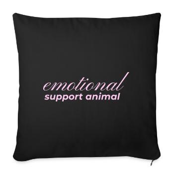 Emotional Support Animal - Sofa pillowcase 17,3'' x 17,3'' (45 x 45 cm) - black - Front