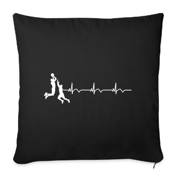 Basketball Basketball Player ECG Heartbeat - Sofa pillowcase 17,3'' x 17,3'' (45 x 45 cm) - black - Front