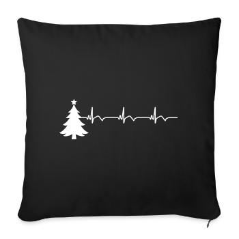 Christmas Tree ECG Heartbeat Christmas Ugly - Sofa pillowcase 17,3'' x 17,3'' (45 x 45 cm) - black - Front