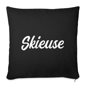 skier - Sofa pillowcase 17,3'' x 17,3'' (45 x 45 cm) - black - Front