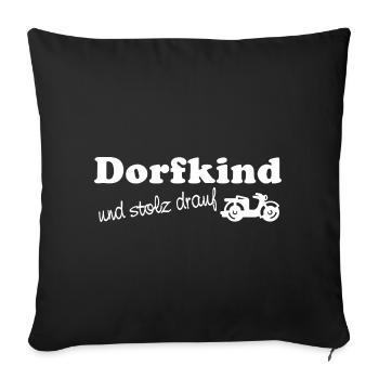 Enfant du village – et fier de cela - Housse de coussin décorative 45 x 45 cm - noir - Devant