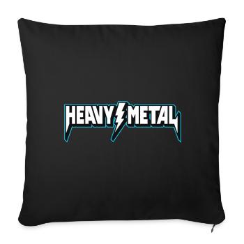 T-shirt Heavy Metal Lightning Logo - Housse de coussin décorative 45 x 45 cm - noir - Devant