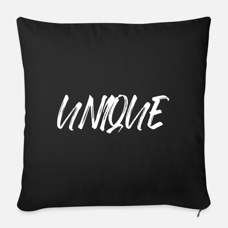 Unique Einzigartig Unikat Selbstwert Einzig Artig - Sofakissenbezug 45 x 45 cm - Schwarz