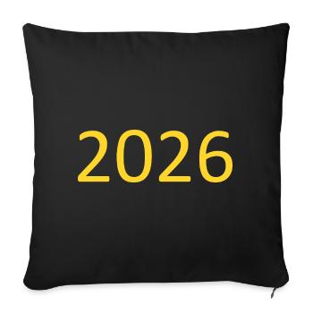 2026 Yellow Template Personalize - Sofa pillowcase 17,3'' x 17,3'' (45 x 45 cm) - black - Front