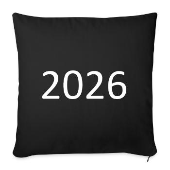 Numéro Blanc 2026 - Housse de coussin décorative 45 x 45 cm - noir - Devant