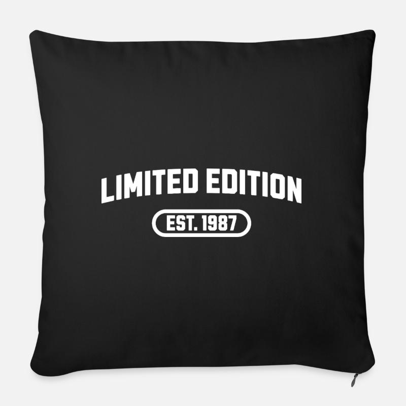 Limited Edition 1987 Geburtstag - Sofakissenbezug 45 x 45 cm - Schwarz