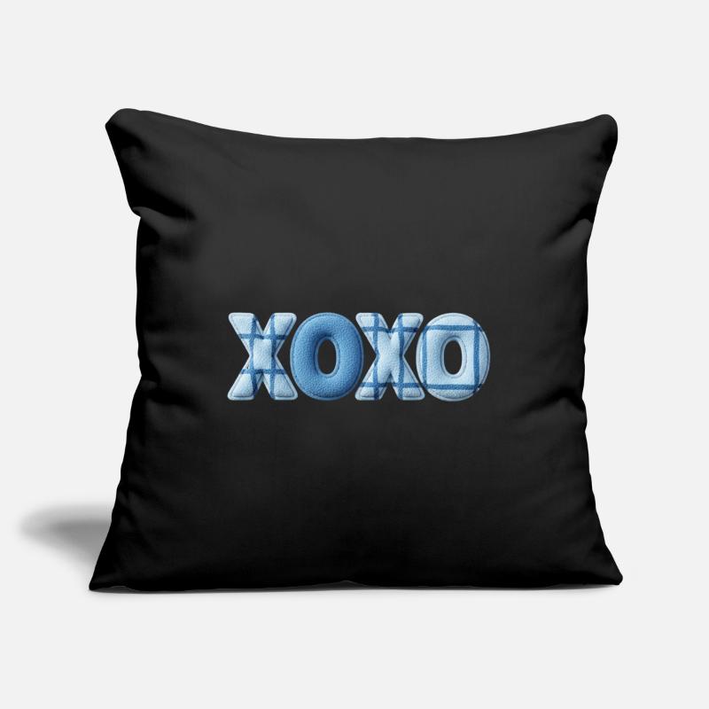 Look patchwork XOXO avec look tissu Housse de coussin décorative 45 x 45 cm