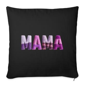 Mom Patchwork Vintage Family Love - Sofa pillowcase 17,3'' x 17,3'' (45 x 45 cm) - black - Front