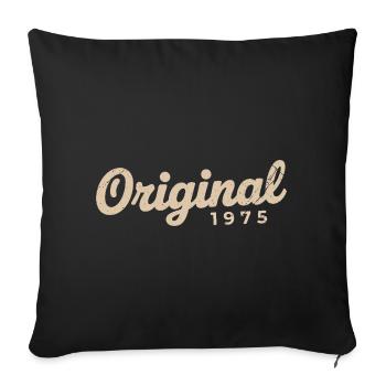 Cadeau d’anniversaire 1975 | Nées en 1975 - Housse de coussin décorative 45 x 45 cm - noir - Devant