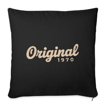 Cadeau d’anniversaire 1970 | Nées en 1970 - Housse de coussin décorative 45 x 45 cm - noir - Devant