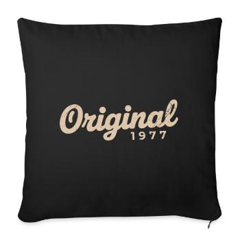 Cadeau d’anniversaire 1977 | Nées en 1977 - Housse de coussin décorative 45 x 45 cm - noir - Devant