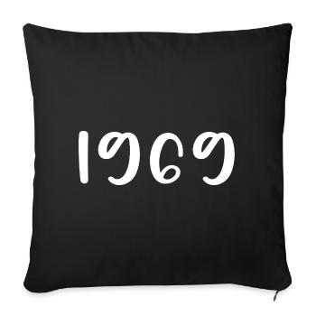 1969 Édition limitée 57e anniversaire 1969 - Housse de coussin décorative 45 x 45 cm - noir - Devant