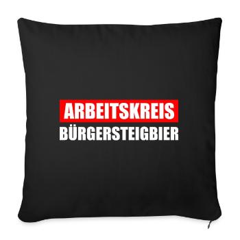 Arbeitskreis Bürgersteigbier Ortskontrollfahrt OKF - Sofakissenbezug 45 x 45 cm - Schwarz - Vorne
