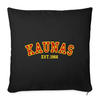 Kaunas Est. 1966 - Sofa pillowcase 17,3'' x 17,3'' (45 x 45 cm) - black - Front