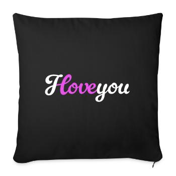 I love you Love Love Declaration Love Wedding - Sofa pillowcase 17,3'' x 17,3'' (45 x 45 cm) - black - Front