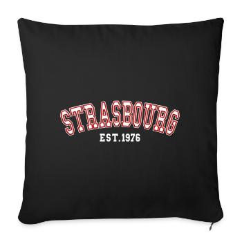 Strasbourg Est. 1976 - Sofa pillowcase 17,3'' x 17,3'' (45 x 45 cm) - black - Front