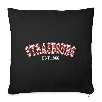 Strasbourg Est. 1966 - Sofa pillowcase 17,3'' x 17,3'' (45 x 45 cm) - black - Front