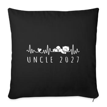 Annonce de grossesse de Future Uncle 2027 - Housse de coussin décorative 45 x 45 cm - noir - Devant