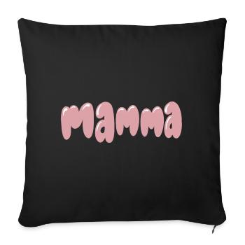 Pétillante Maman Style Joueuse Rose - Housse de coussin décorative 45 x 45 cm - noir - Devant