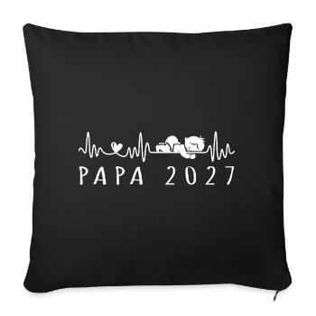 Future Papa 2027 Battement de Cœur - Sofa pillowcase 17,3'' x 17,3'' (45 x 45 cm) - black - Front