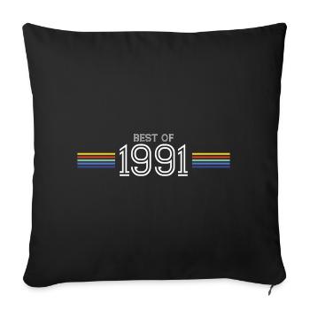 Best Of 1991 T-Shirt Humor Gift - Sofa pillowcase 17,3'' x 17,3'' (45 x 45 cm) - black - Front