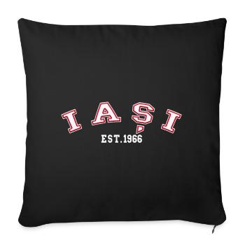 Iași fondée en 1966 - Housse de coussin décorative 45 x 45 cm - noir - Devant