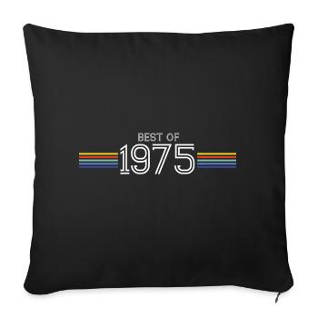T-shirt cadeau drôle Best of 1975 - Housse de coussin décorative 45 x 45 cm - noir - Devant