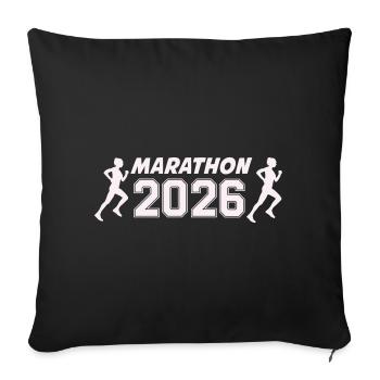 marathon_2026_frauen- - Sofa pillowcase 17,3'' x 17,3'' (45 x 45 cm) - black - Front