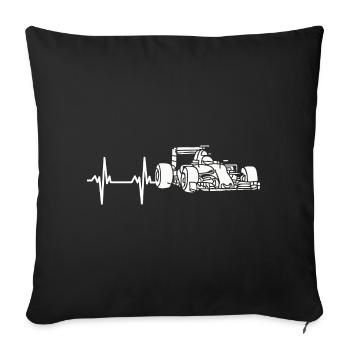 Formula cars racing, heartbeat, formula heartbeat - Sofa pillowcase 17,3'' x 17,3'' (45 x 45 cm) - black - Front