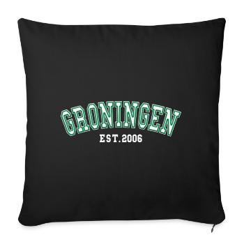 Groningue fondée en 2006 - Housse de coussin décorative 45 x 45 cm - noir - Devant