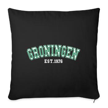 Groningen Est. 1976 - Sofa pillowcase 17,3'' x 17,3'' (45 x 45 cm) - black - Front