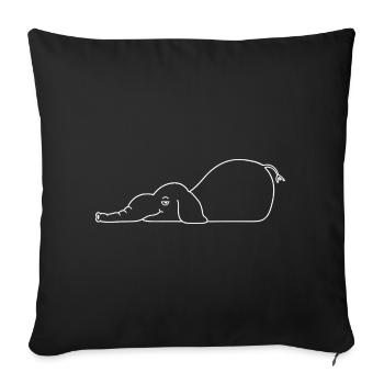 funny elephant - Sofa pillowcase 17,3'' x 17,3'' (45 x 45 cm) - black - Front