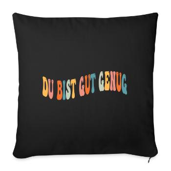 Retro 70s Groovy You're Good Enough Hippie Boho - Sofa pillowcase 17,3'' x 17,3'' (45 x 45 cm) - black - Front