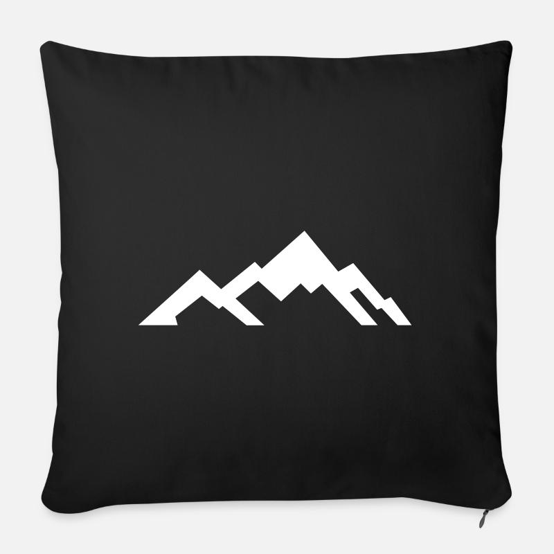 Montagnes - Montagnes - Housse de coussin décorative 45 x 45 cm - noir