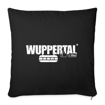 Wuppertal I Like, suspension railway - Sofa pillowcase 17,3'' x 17,3'' (45 x 45 cm) - black - Front